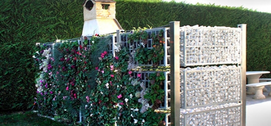 Garden fence decorated with plants